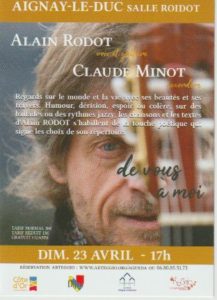 Concert "de Vous à Moi" @ Salle Roidot 2150 Aignay-le-Duc