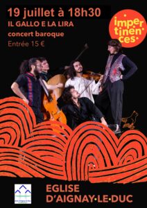 Concert baroque "il gallo et la lira" @ église d'Aignay-le-Duc