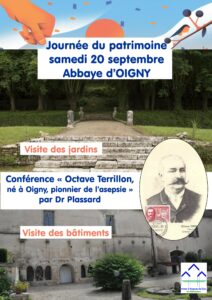 Journée du patrimoine à Oigny, visites et conférence @ RV à 14h devant la mairie d’Aignay-le-Duc ou 14h30 à l’abbaye d’Oigny.
